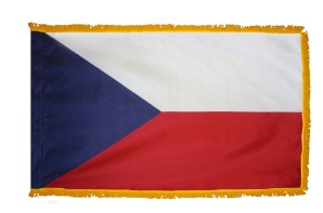 Czech Republic Nylon Flag with Gold Fringe