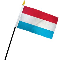 Luxembourg 4in x 6in Mounted Stick Flags
