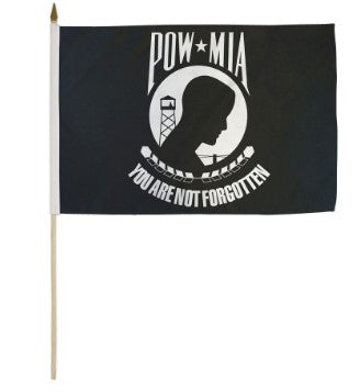 POW-MIA 12in x 18in Miniature Polyester Flags