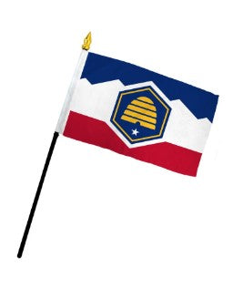 Utah  4in x 6in Mounted Handheld Stick Flags