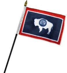 Wyoming  4in x 6in Mounted Flags