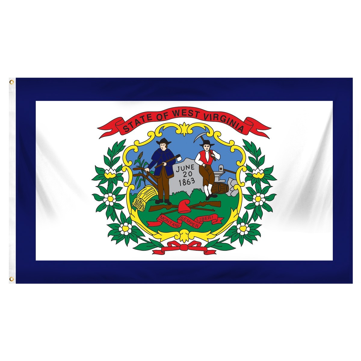 Bandera de poliéster interior de Virginia Occidental de 3 pies x 5 pies