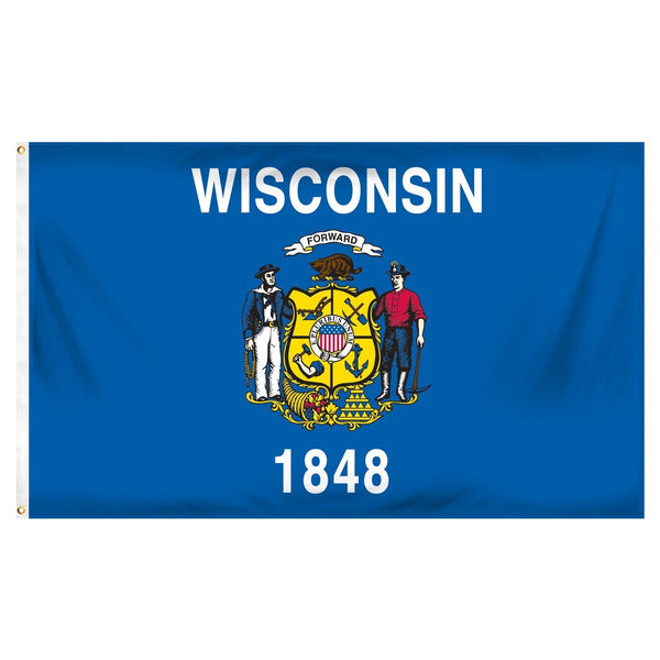 Wisconsin 3' x 5' Indoor Polyester Flag | Buy Online - 1-800 Flags
