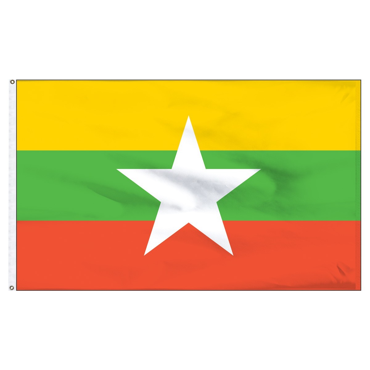 Bandera de nailon para exteriores de Myanmar (Birmania) de 2 pies x 3 pies