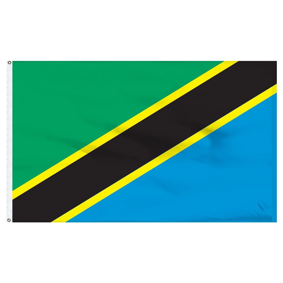Bandera de nailon para exteriores de Tanzania de 2 pies x 3 pies