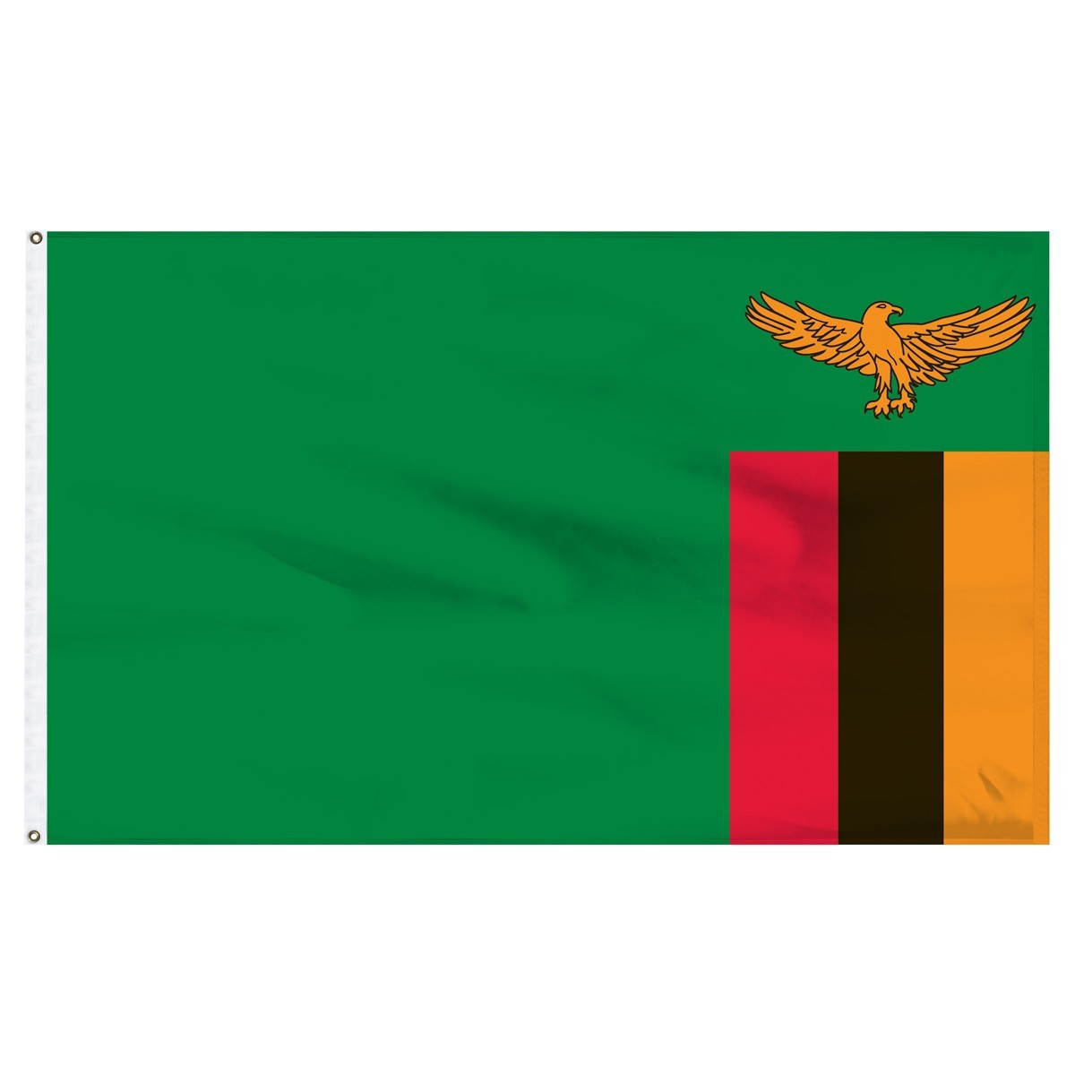 Bandera de nailon para exteriores de Zambia de 2 pies x 3 pies