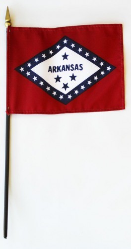 Banderas estatales montadas de Arkansas de 4 x 6 pulgadas
