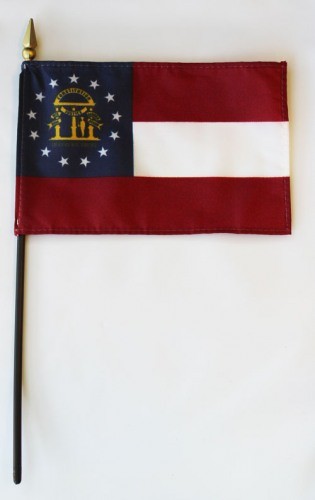 Georgia  4in x 6in Mounted Stick State Flags