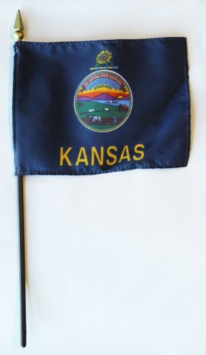 Kansas  4in x 6in Mounted Flags
