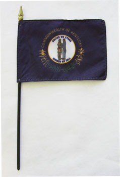 Kentucky  4in x 6in Mounted Flags