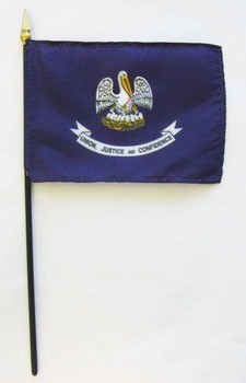 Louisiana  4in x 6in Mounted Flags