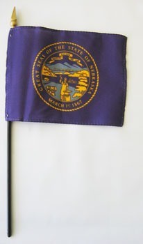 Nebraska  4in x 6in Mounted Flags
