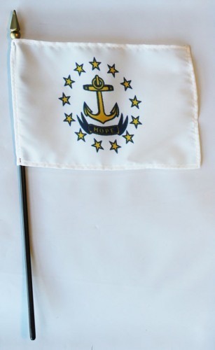 Rhode Island  4in x 6in Mounted Flags