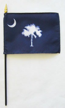 South Carolina  4" x 6" Mounted Flags