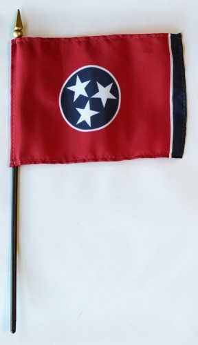 Tennessee  4" x 6" Mounted Flags