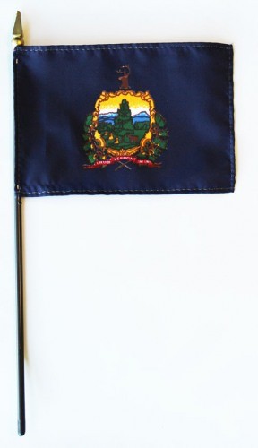 Vermont  4" x 6" Mounted Flags