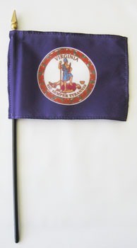Virginia  4" x 6" Mounted Flags