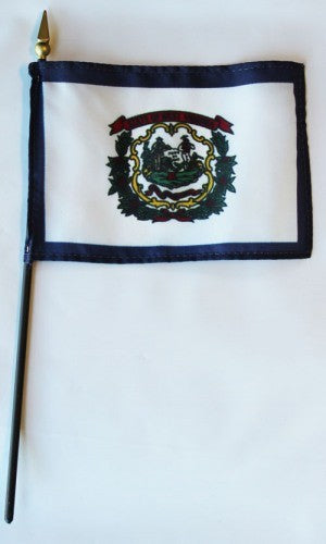 West Virginia  4in x 6in Mounted Flags