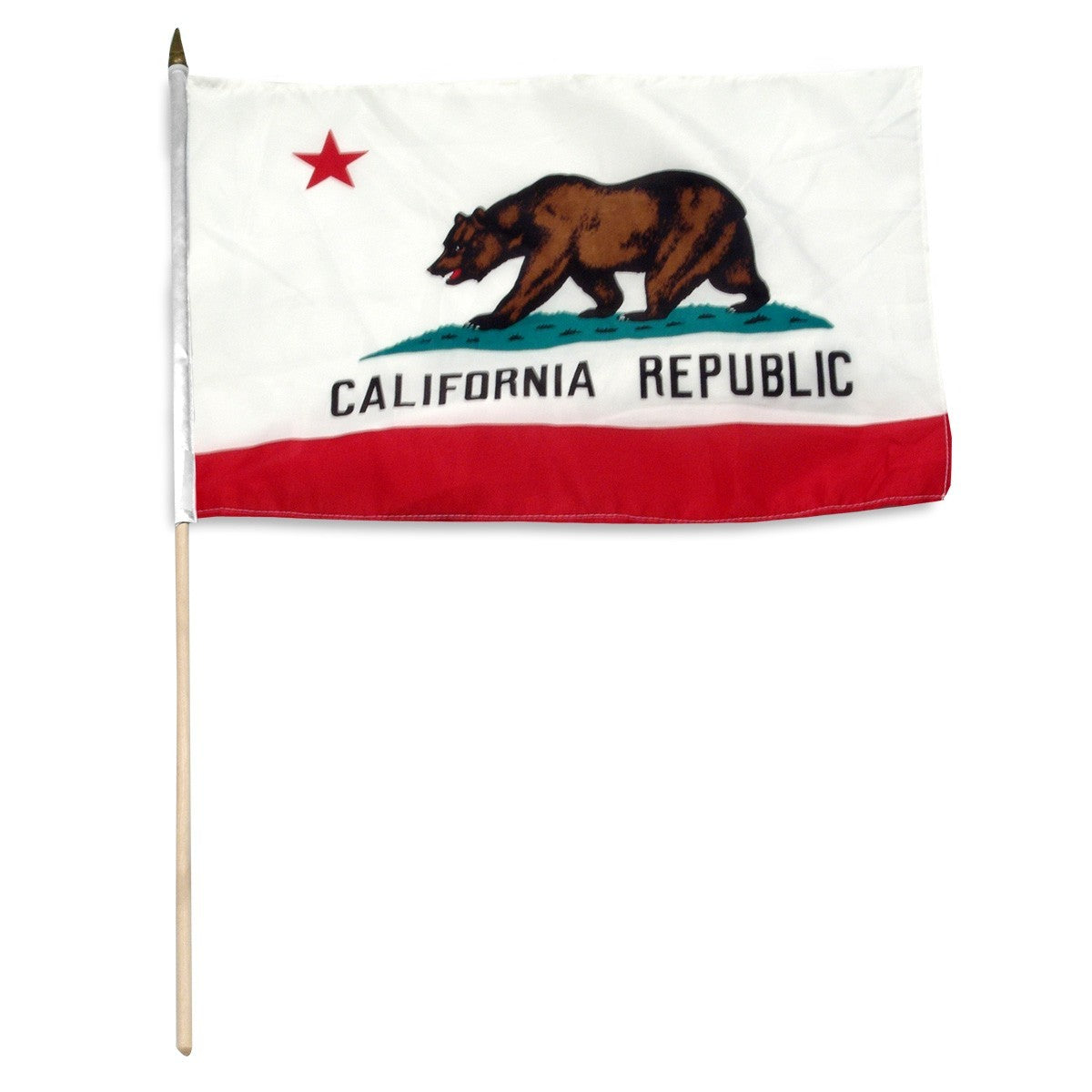 California  12" x 18" Mounted Stick State Flag