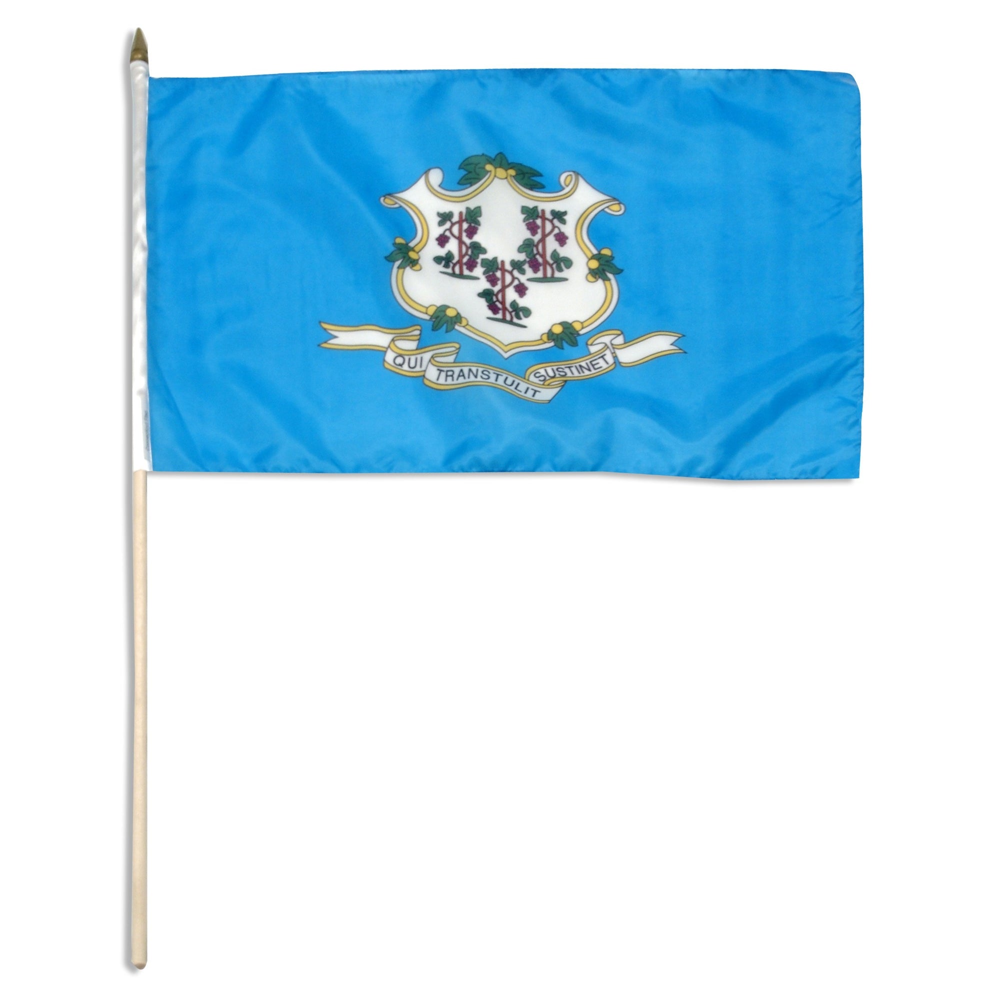 Connecticut  12in x 18in Mounted Stick State Flag