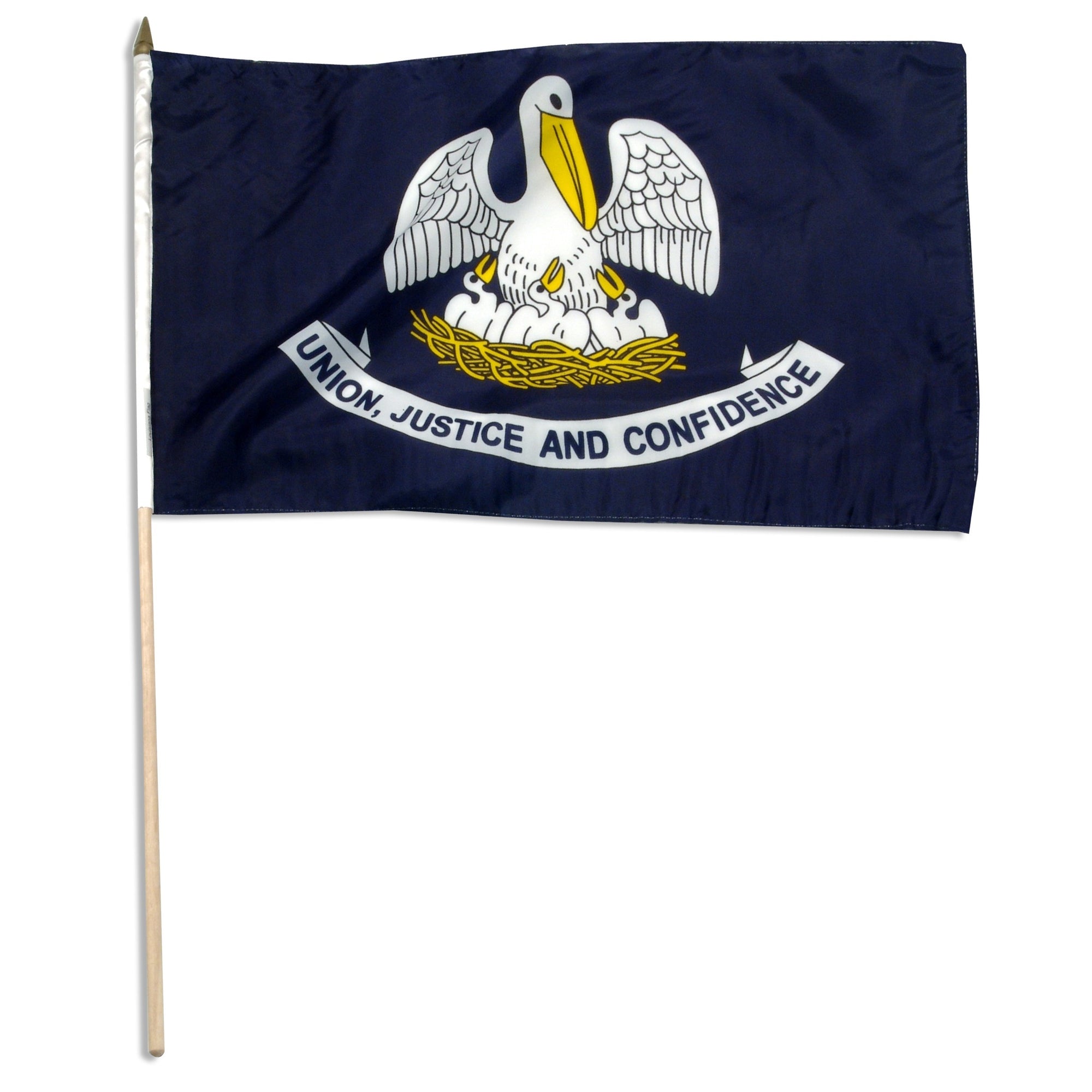 Louisiana  12" x 18" Mounted Flag