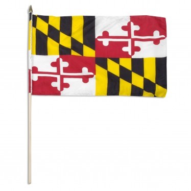Maryland  12" x 18" Mounted Flag
