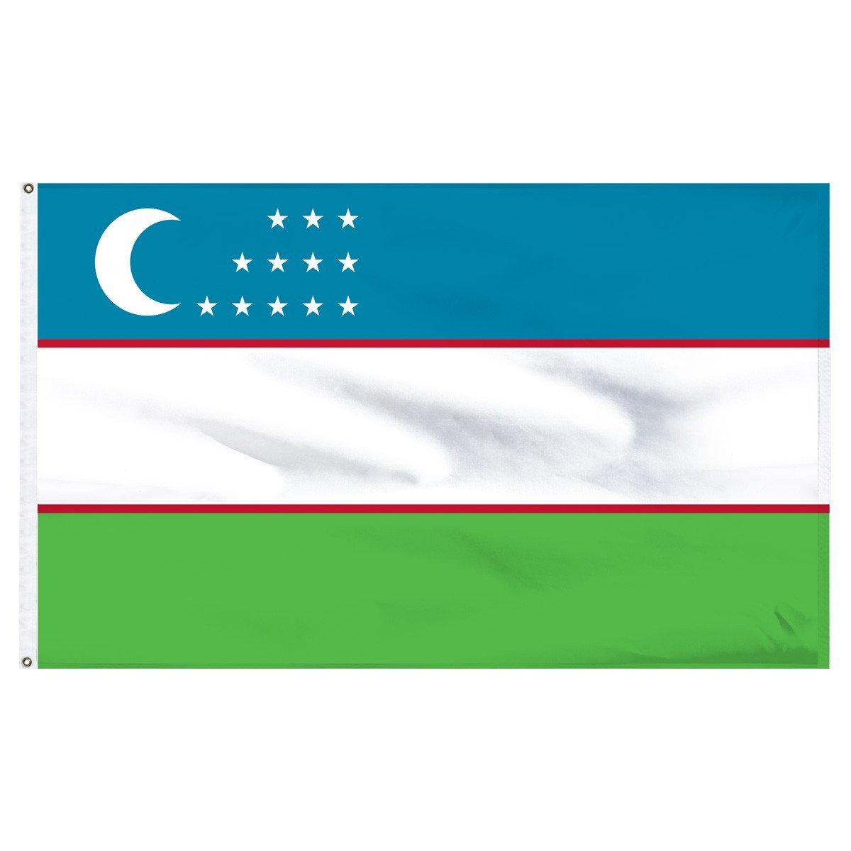 Bandera de nailon para exteriores de Uzbekistán de 4' x 6'