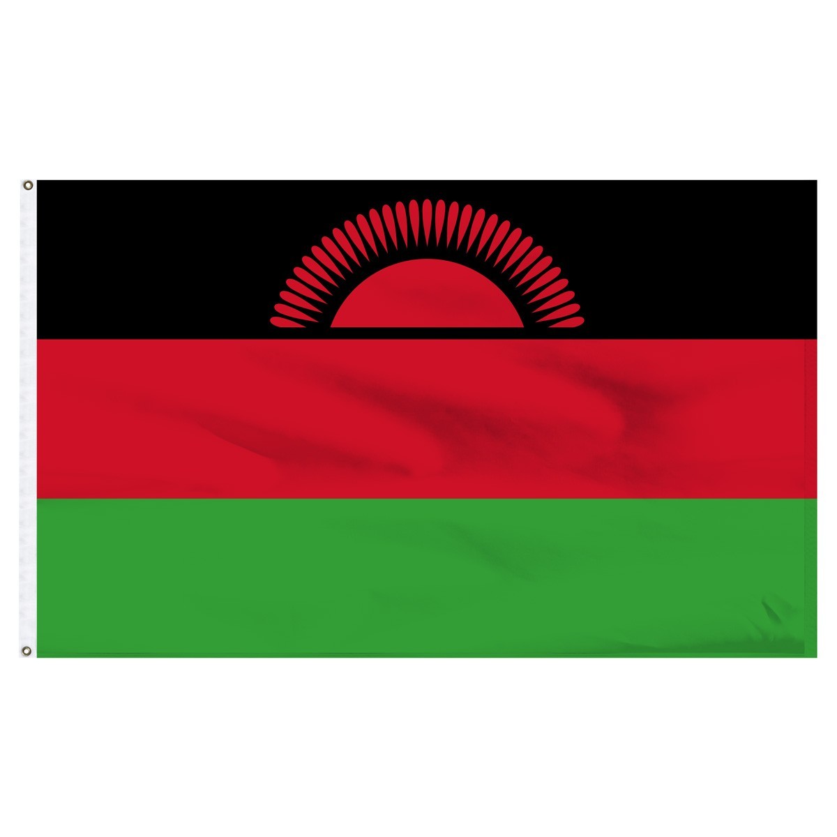 Bandera de nailon para exteriores de Malawi de 5 pies x 8 pies