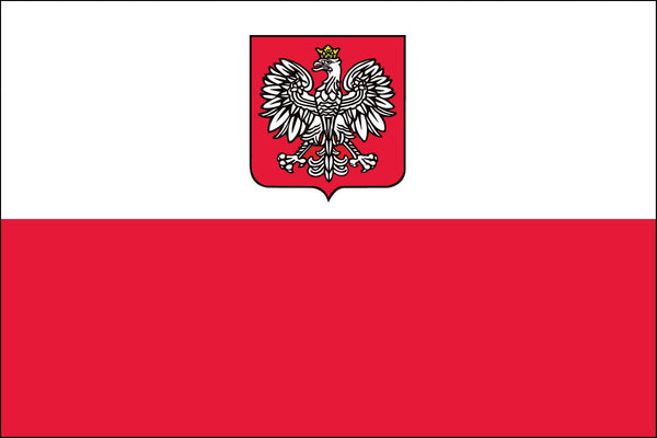 Poland w/ Eagle 5ft x 8ft Outdoor Nylon Flag - 1-800 Flags