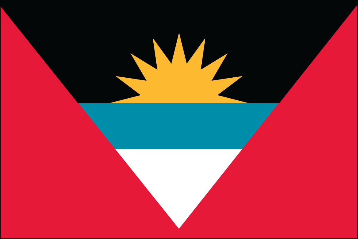 Bandera de poliéster interior de Antigua y Barbuda de 2 pies x 3 pies