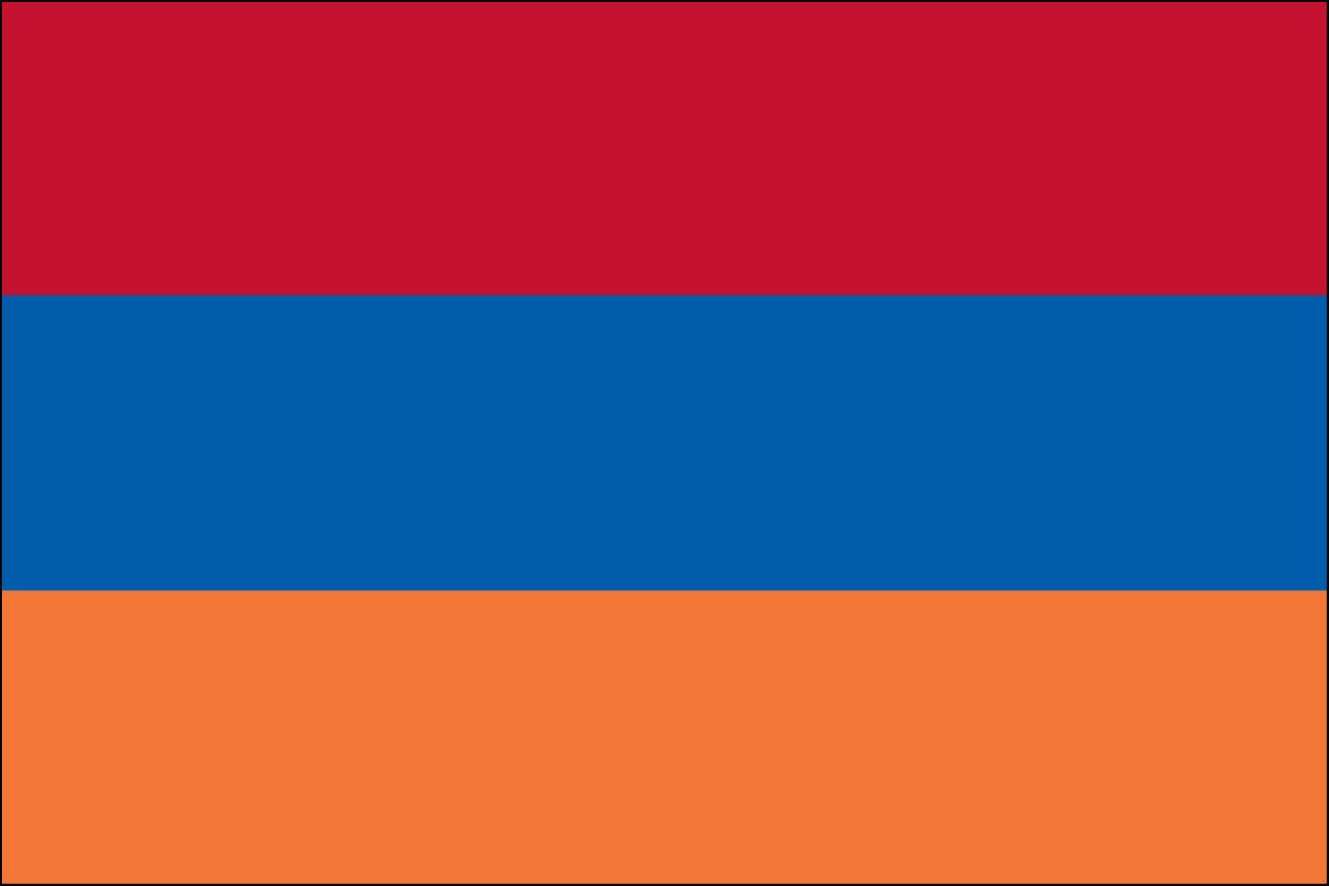 Bandera de país de poliéster para interiores de Armenia, 2 pies x 3 pies