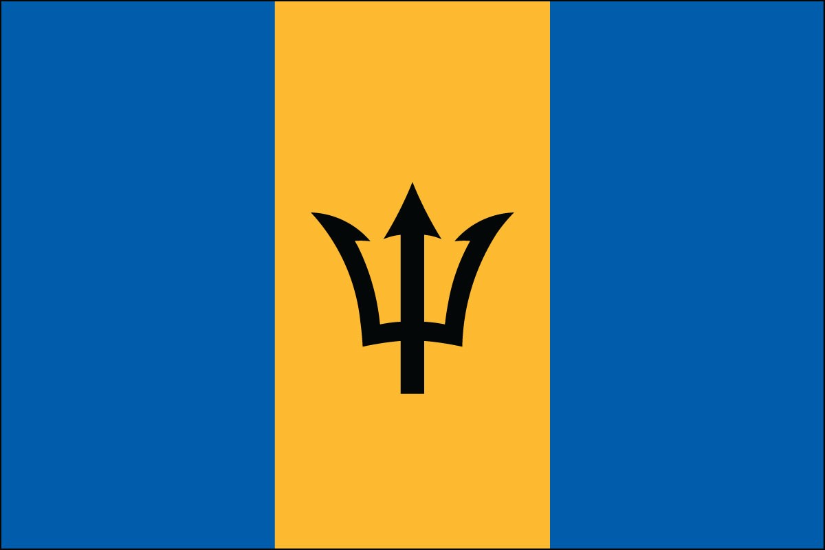 Buy Barbados Caribbean island flags for sale all sizes indoor and outdoor for schools churches