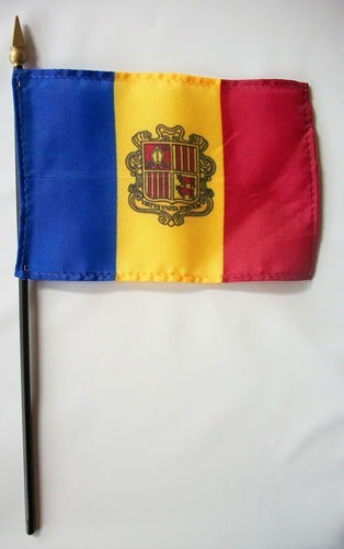 Andorra world stick flag for sale with 1-800 Flags
