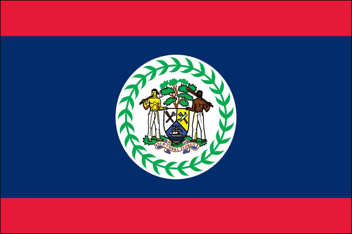 Shop Belize country flags for sale, flags all sizes indoor and outdoor world flags