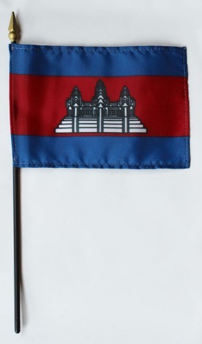 Shop for world flags Cambodia stick flags