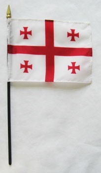 Georgia Republic 4in x 6in Mounted Stick Handheld Flags