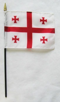 Georgia Republic 4in x 6in Mounted Stick Handheld Flags