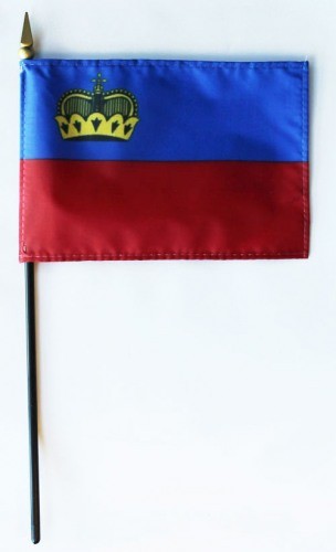 Banderas de palo montadas de Liechtenstein de 4 x 6 pulgadas