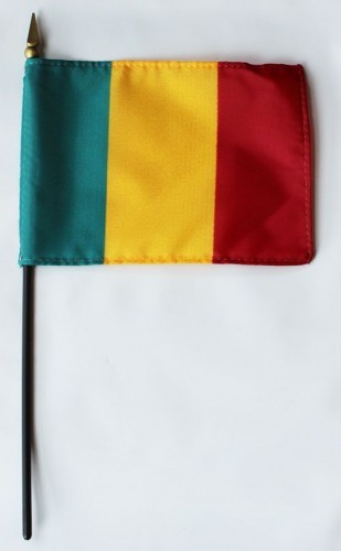 Banderas de palo montadas de Malí de 4 x 6 pulgadas