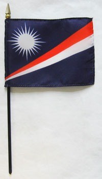 Banderas de palo montadas de las Islas Marshall de 4 x 6 pulgadas
