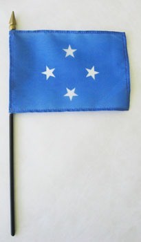 Banderas de palo montadas de Micronesia de 4 x 6 pulgadas