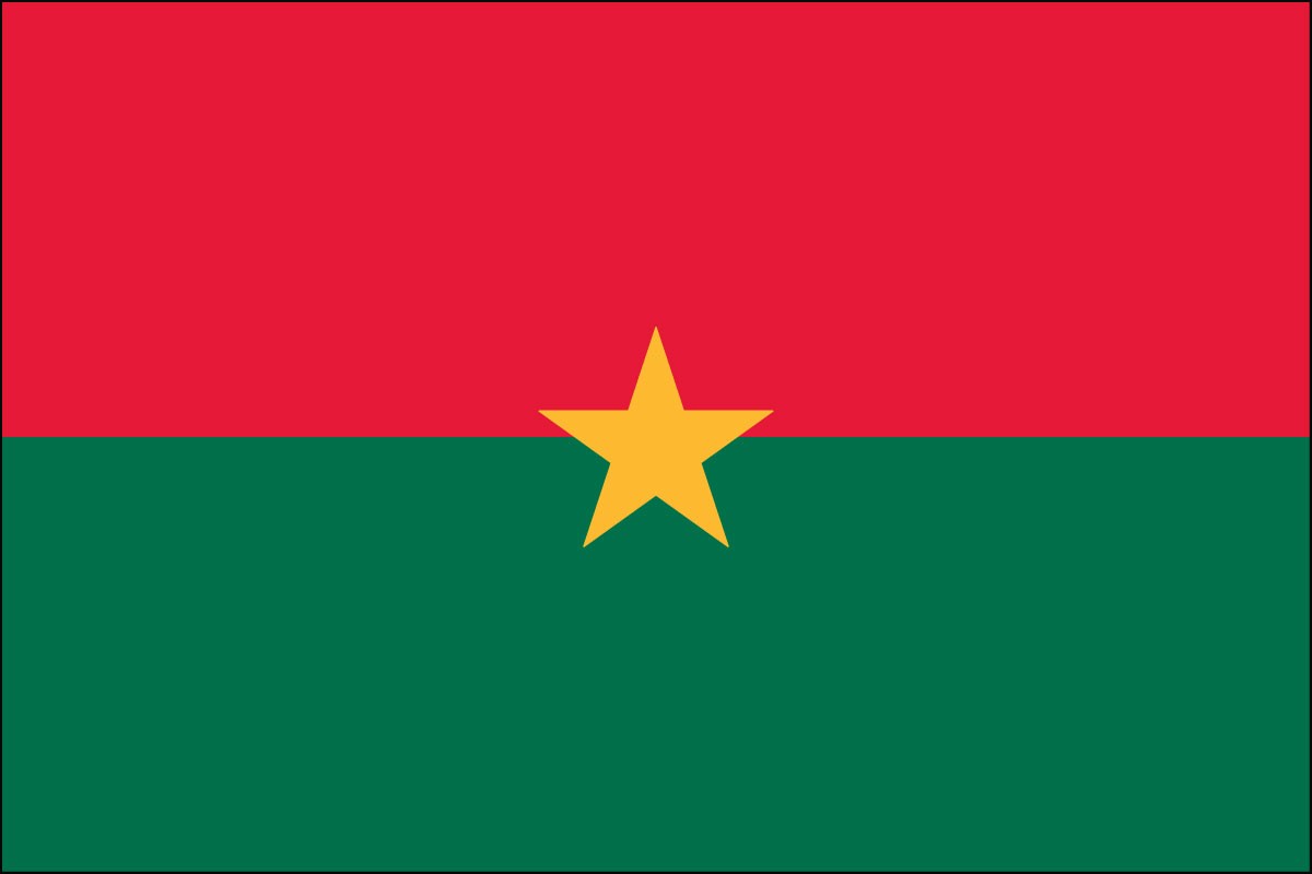 Burkina Faso 2ft x 3ft  Indoor Polyester Flag