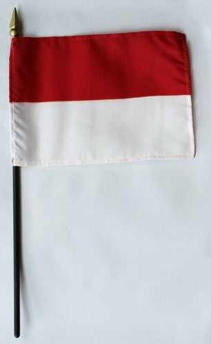 Banderas de palo montadas de Mónaco de 4 x 6 pulgadas