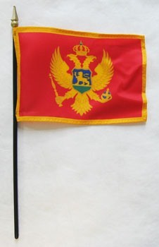 Montenegro 4" x 6" Mounted Stick Flags