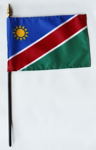 Banderas de palo montadas de Namibia de 4 x 6 pulgadas
