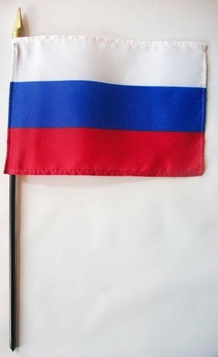 Banderas de palo montadas de Rusia de 4 x 6 pulgadas