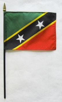 Saint Kitts-Nevis 4in x 6in Mounted Flags