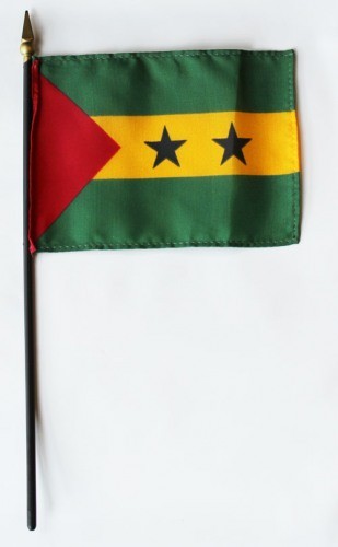 Sao Tome &amp; Principe 4in x 6in Mounted Stick Flags