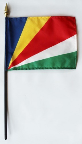 Banderas de palo montadas de Seychelles de 4 x 6 pulgadas