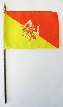 Sicily 4in x 6in Mounted Stick Flags